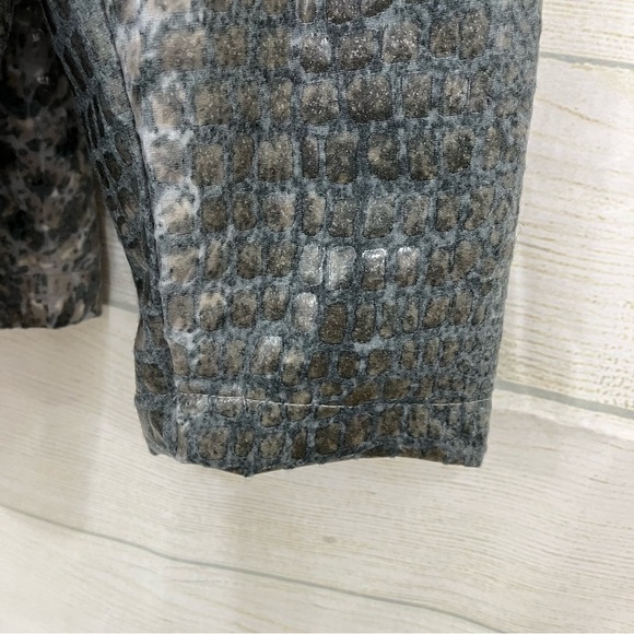 Selene Sport Gray Faux Reptile Zipper Lined Jacket - Picture 5 of 11